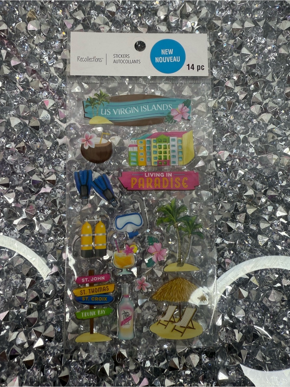 Recollections stickers Tropical Island Sticker Set - Blue Pink Yellow Green